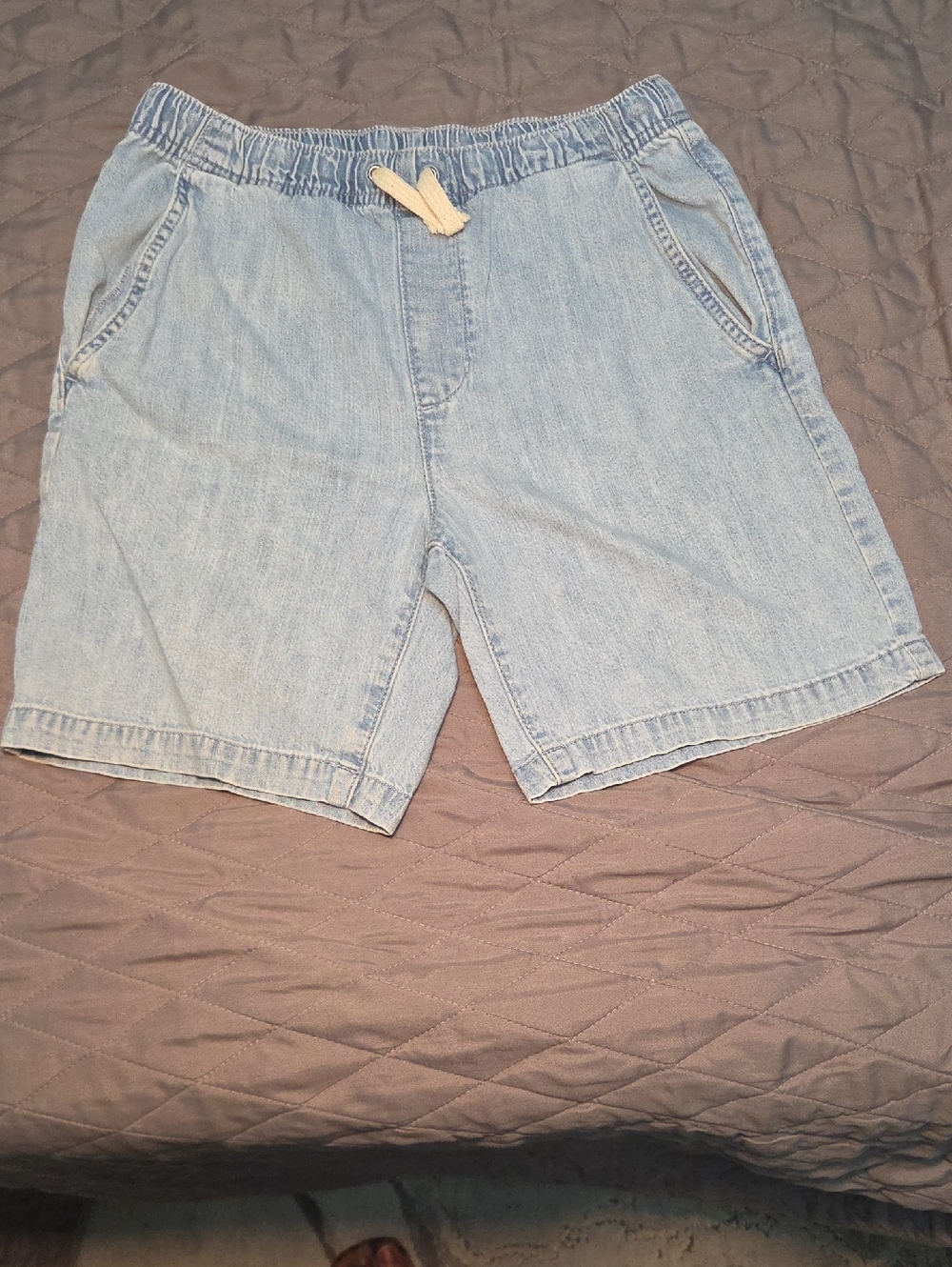 Old Navy Light Wash Denim Drawstring Shorts